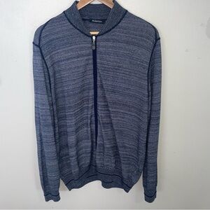 Bugatchi Made In Italy 100% Cotton Full Zip Up Fall Winter Sweater Size L